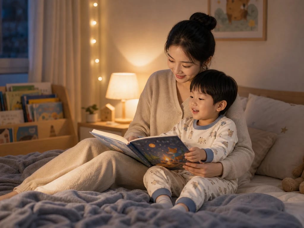 朋友圈内容样本场景：睡前读这套书，孩子会主动要求再来一本